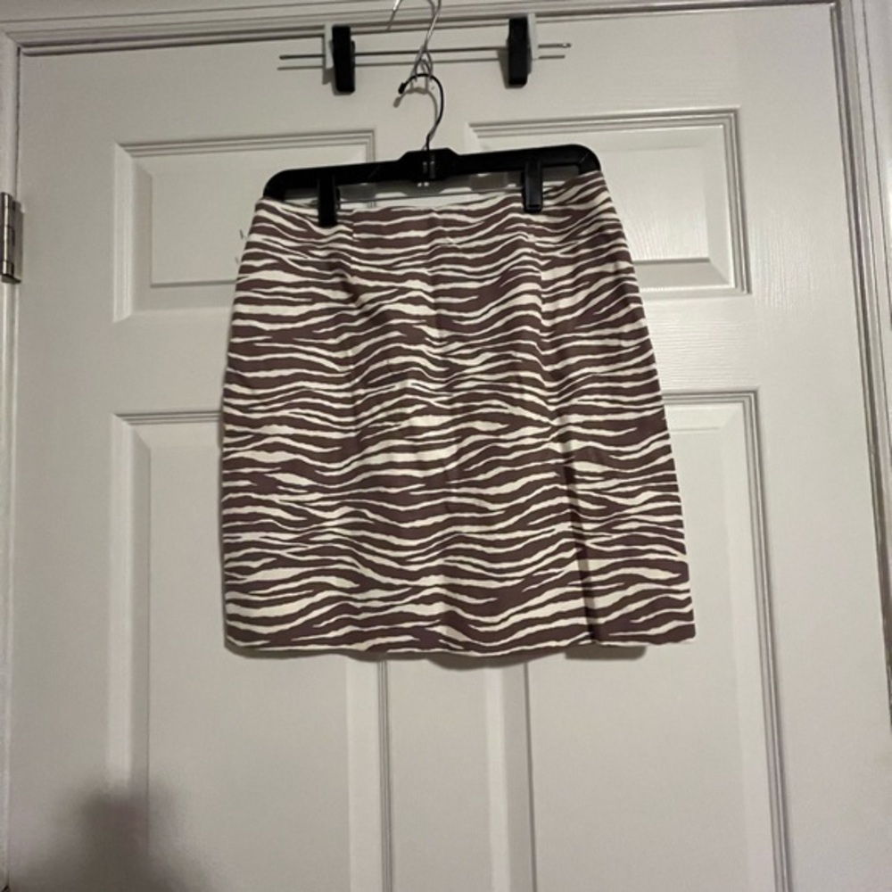Loft Zebra Print Brown and White Skirt